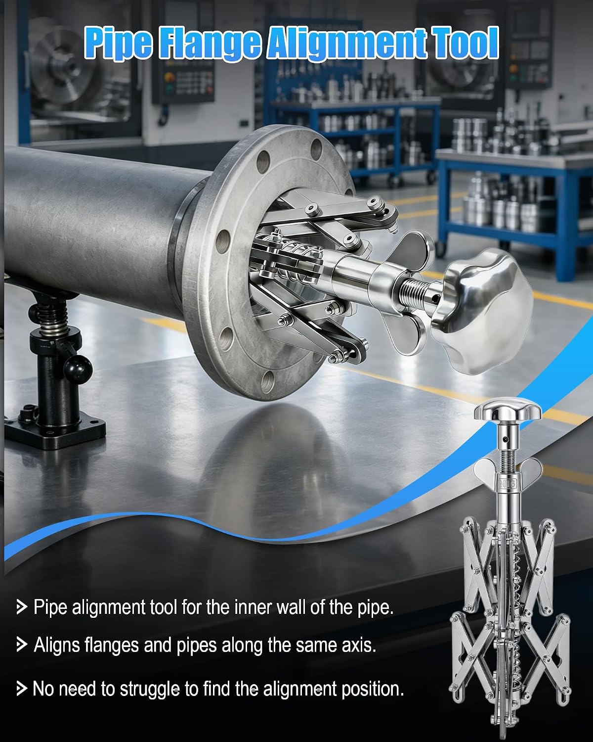 Pipe Flange Aligner, Adjustable and Telescopic Pipe Flange Alignment Tool