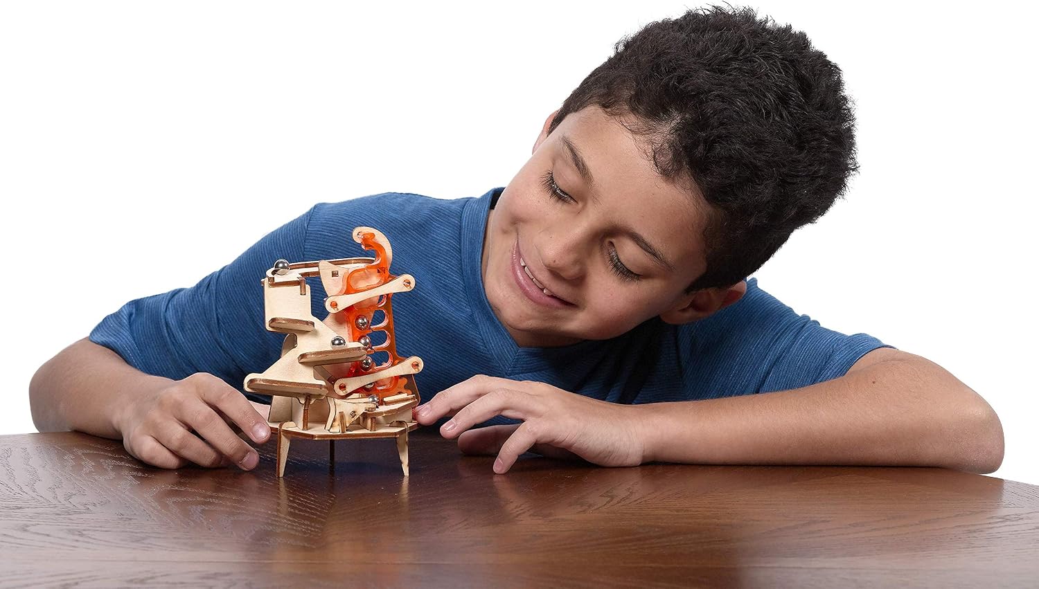 Marbleocity Triple Play 4-Bar Link — Build A Wood Marble Machine — Tinkineer STEM Kit — for Ages 9+