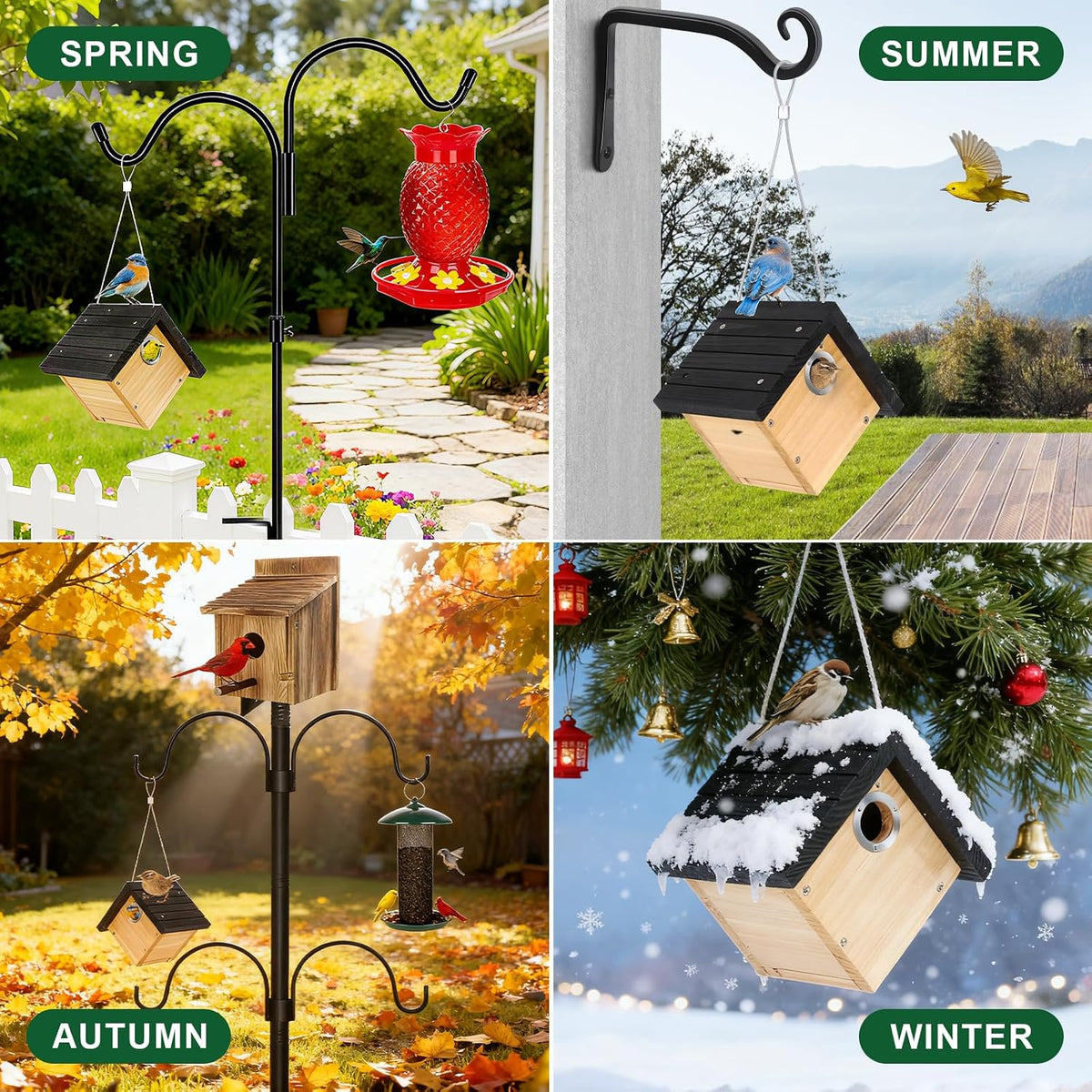 Hanging Wren Bird Houses for Outside with 1-1/8" Entrance 1 Pack