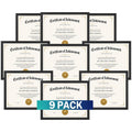 8.5x11 Certificate Frame Solid Wood, Black Picture Frame, 9-Pack