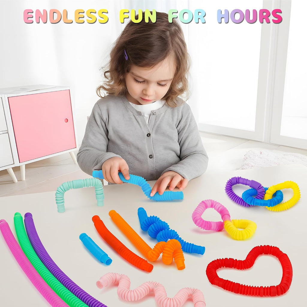 Pop Tubes, 30PCS Fidget Sensory Toys, Party Favors,Birthday Gifts,Goodie Bag Stuffers, Classroom School