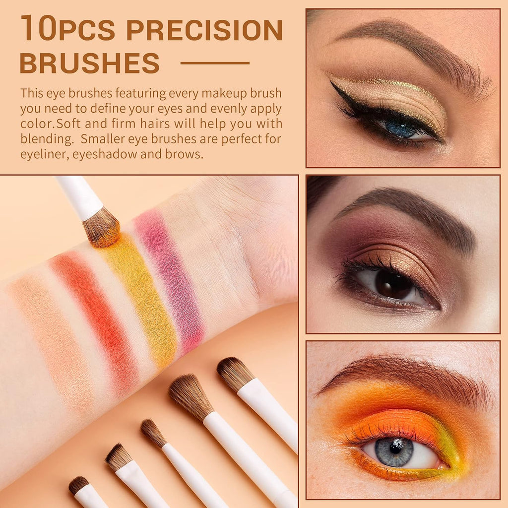 Eye Makeup Brushes 10pcs Eyeshadow, Blending & Eyeliner Brush T330
