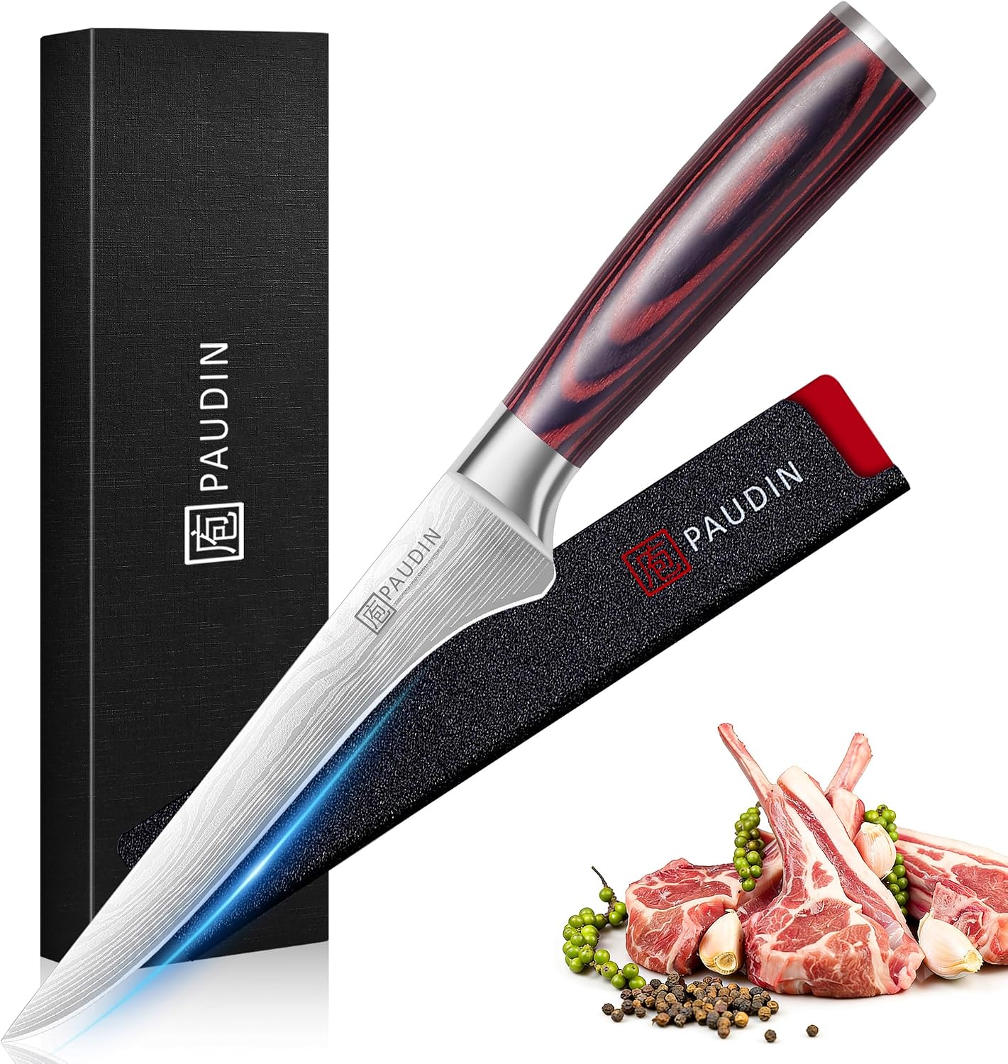 Boning Knife 6 Inch, Super Sharp Fillet Knife, German High Carbon Stainless Steel Deboning Knives, Professional