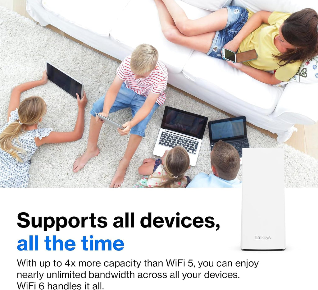 Atlas WiFi 6 Router Home WiFi Mesh System, Dual-Band, 4,000 Sq. ft Coverage, 50+ Devices, Speeds up to (AX3000)
