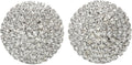 Stud Earrings for Women Oversized Silver Button Earring Sparkly Rhinestone Luxury Bling, Statement Studfor Wedding
