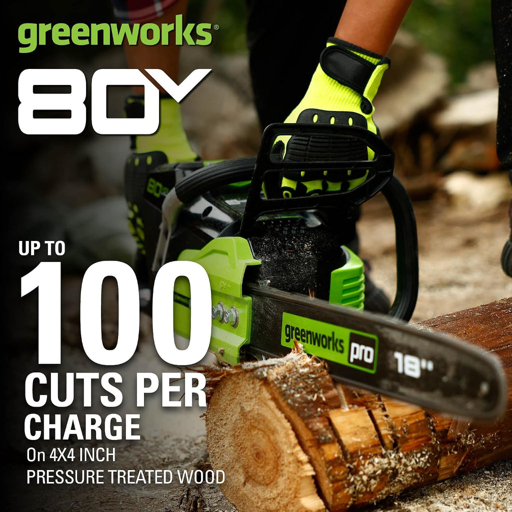 80V 18" Brushless Cordless Chainsaw (Great For Tree Felling, Limbing, Pruning, and Firewood) / 75+ Compatible Tools)