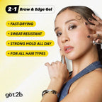 Glued Brow Gel & Edge Control, Strong Hold, Clear, 0.54 Fl Oz