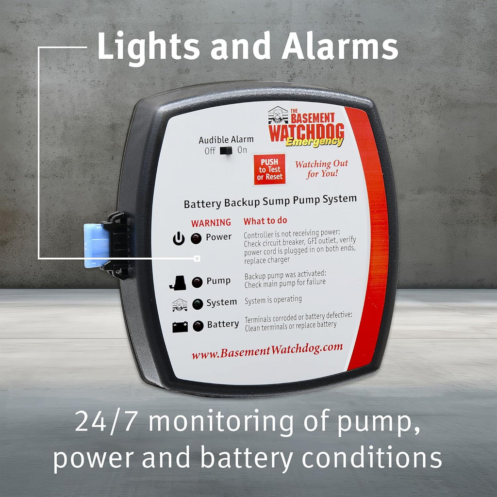 The Basement Watchdog Emergency Battery Backup Sump Pump System w/Copper-Wound Motor, 2,500 GPH (BWE)