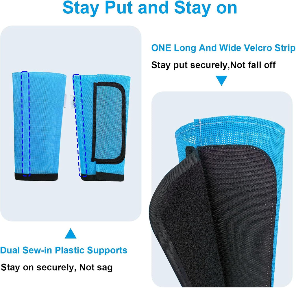 Fly Boots for Horses Set of 4, Equine Loose Fitting Leggings (Sky Blue)