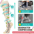 6 Pairs Compression Socks for Women Men Knee High