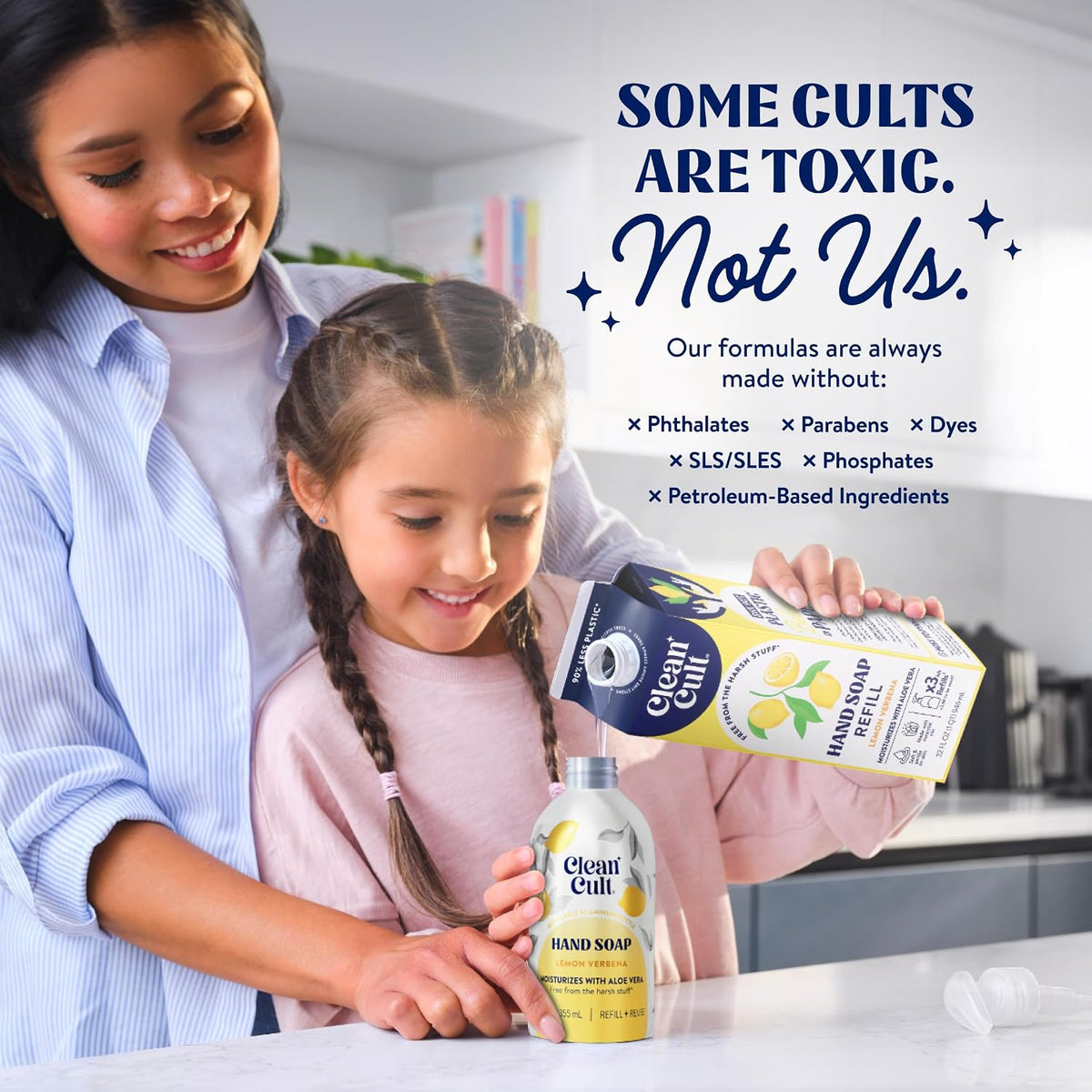 Liquid Hand Soap Refills - Lemon Verbena - Moisturizes Dry & Sensitive Skin - Made with Aloe Vera & Essential Oils