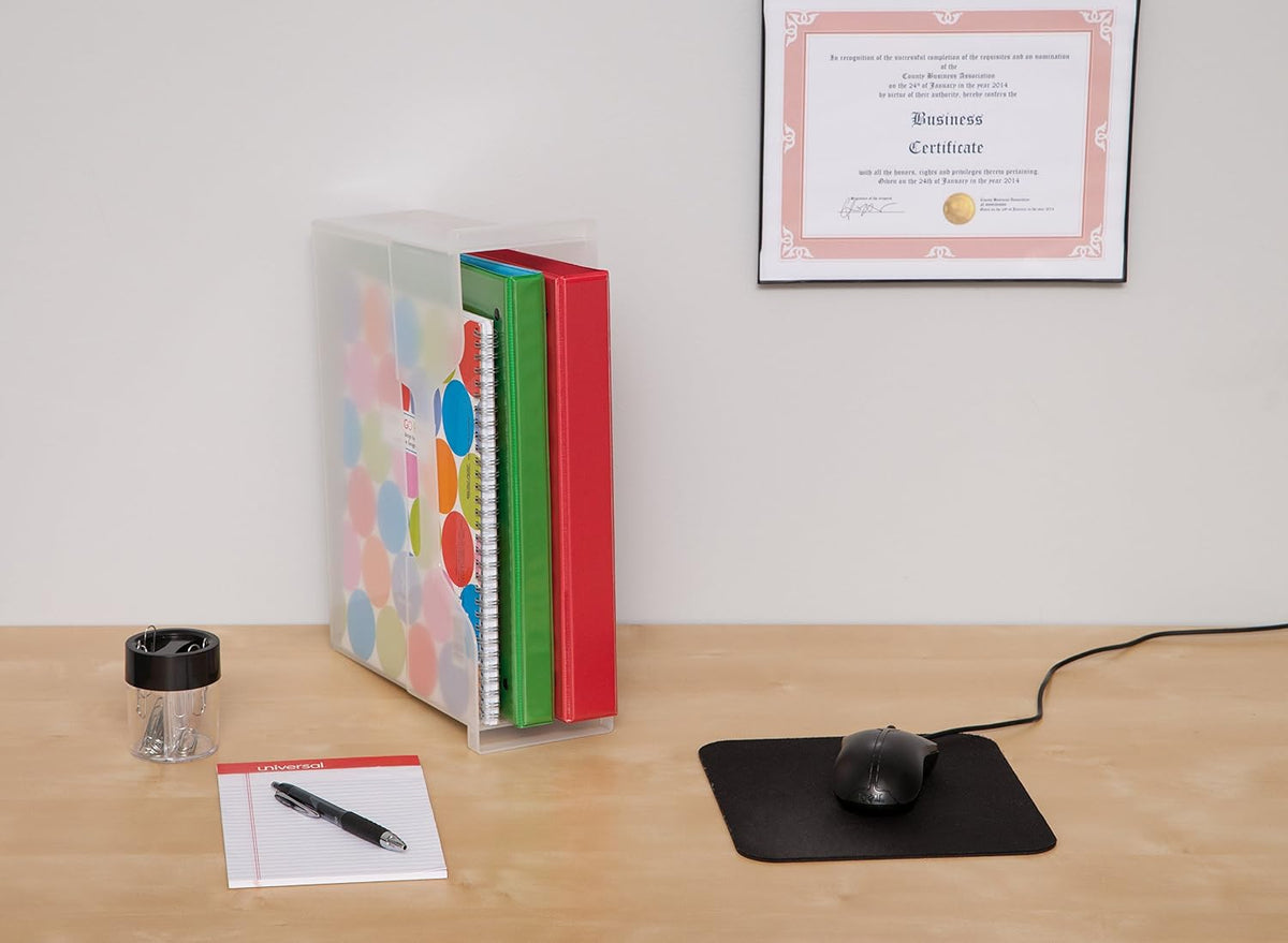 6-Pack Small Desktop File Box with Open Lid, Clear