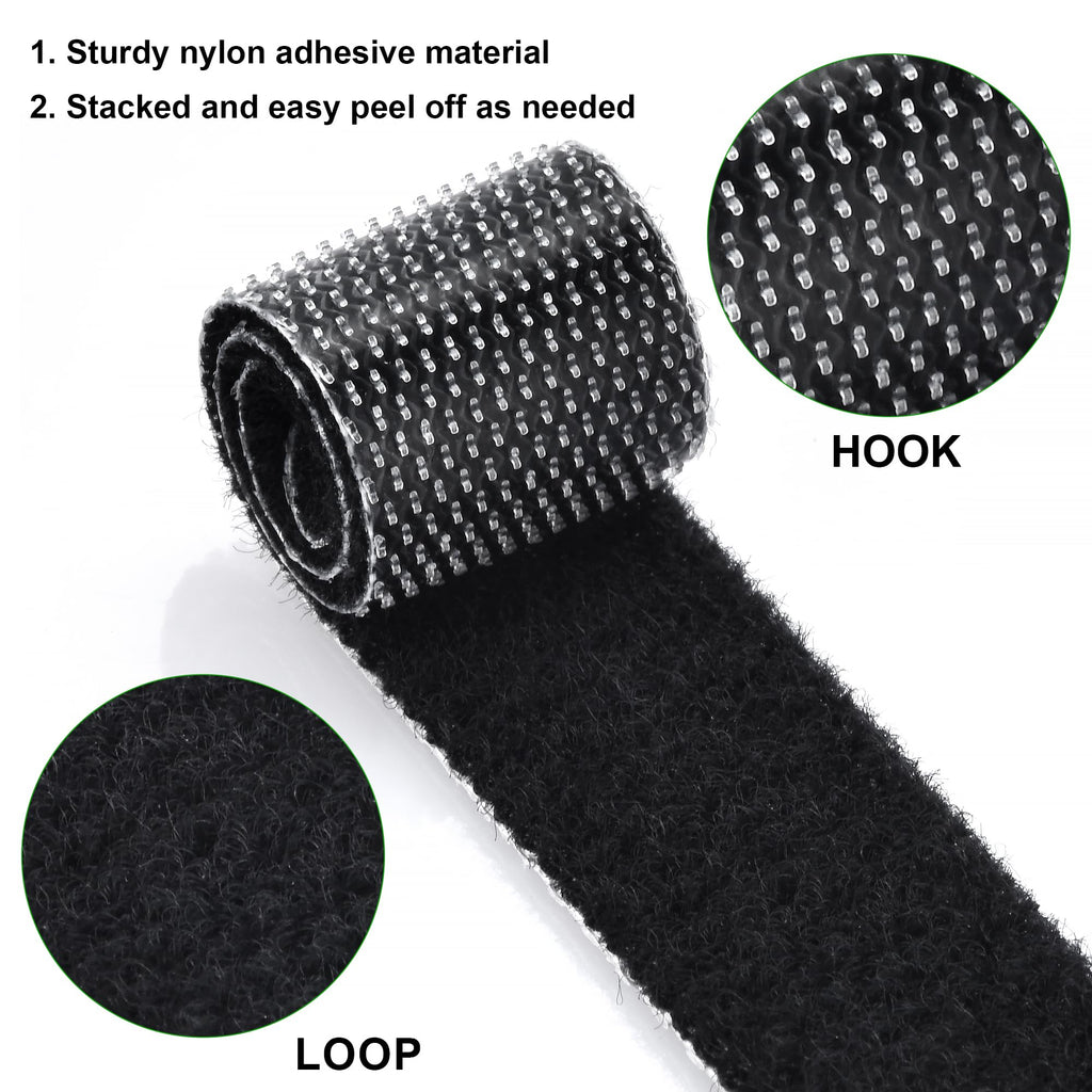 Nettbe 60 PCS 6 Inches Reusable Cable Ties, Adjustable Cord Straps Wire Organizer Cord Wrap and Hook Loop Cable Management
