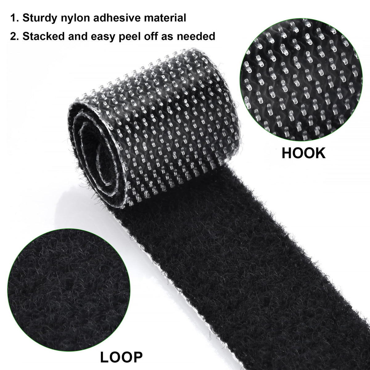 Nettbe 60 PCS 6 Inches Reusable Cable Ties, Adjustable Cord Straps Wire Organizer Cord Wrap and Hook Loop Cable Management