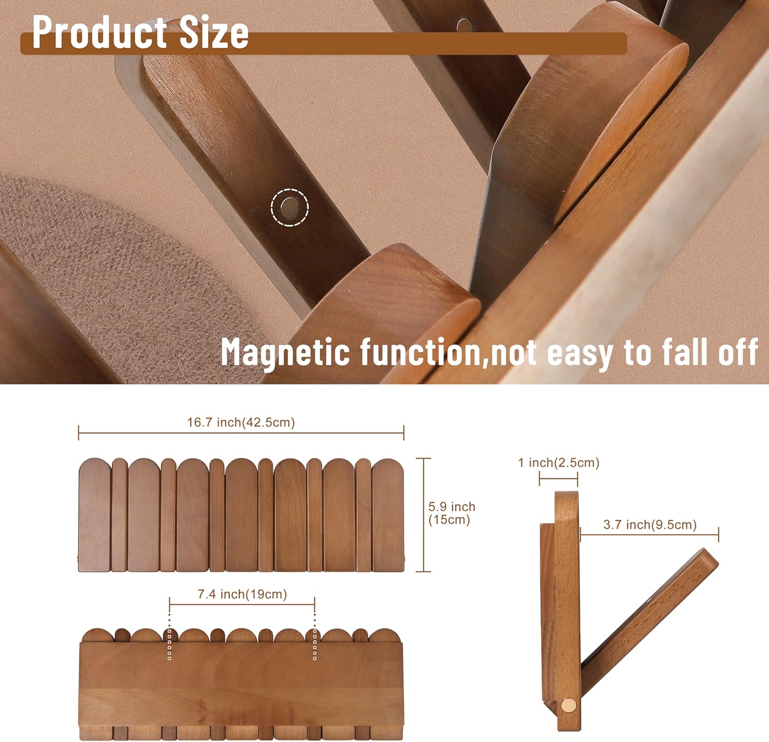 Wall Coat Rack for Entryway: Wooden Modern Heavy Duty 6 Hooks Retractable Wall Mounted for Small Spaces Hallway