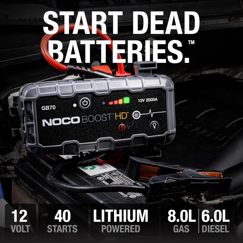 Boost GB70 2000A UltraSafe Jump Starter, 12V Lithium Battery Booster