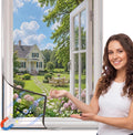 Window Screen Magnetic Window Screen Replacement Max 39" x 59", DIY Fiberglass Mesh Adjustable Window Screens for