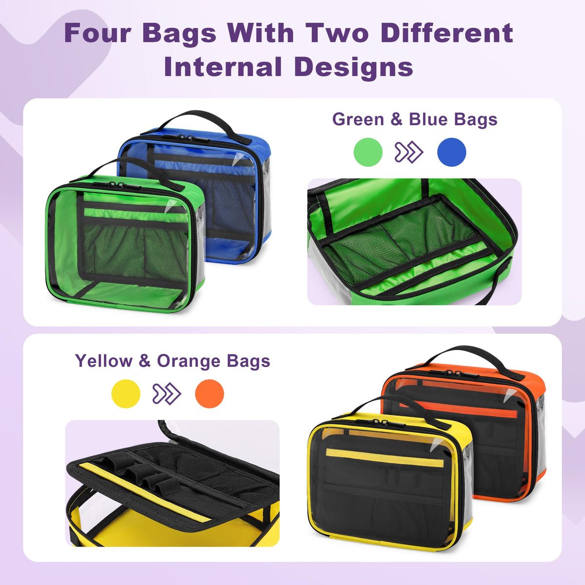 4 Pcs First Aid Pouch Set,Color-Coded Medical Bag for Emergency Kits
