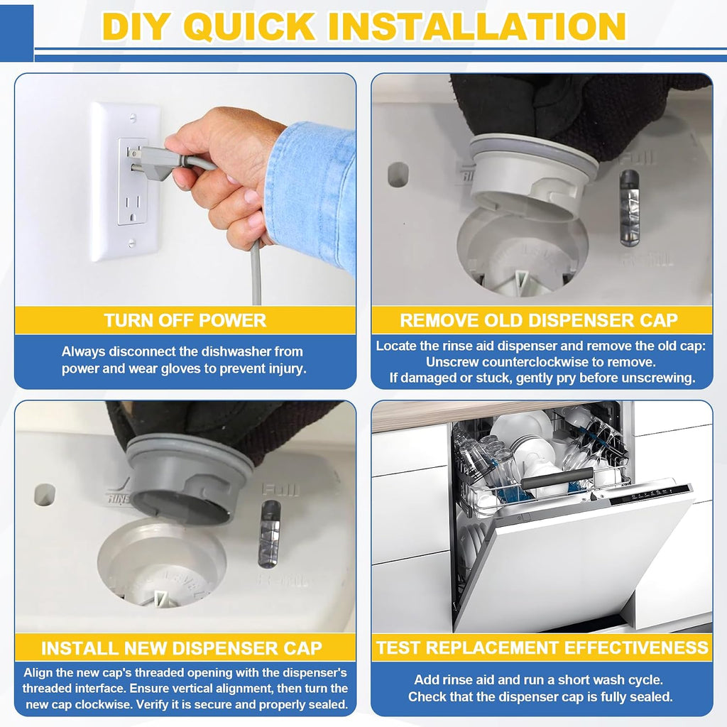 Upgrade WD12X10122 Dishwasher Rinse Aid Dispenser Cap