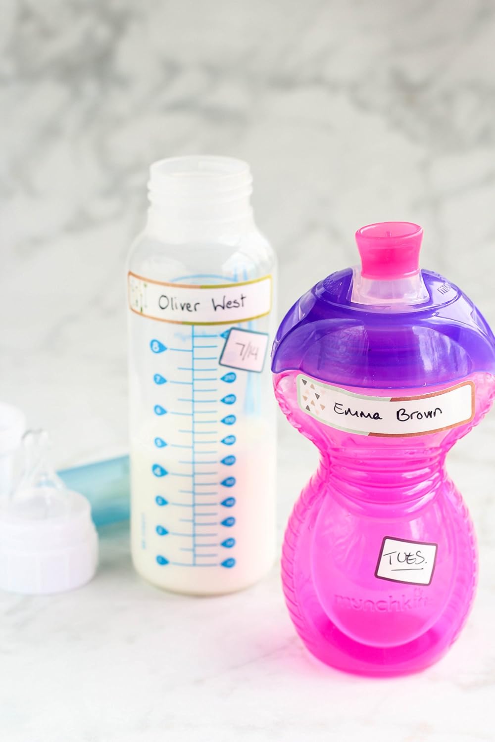 Date Labels, Bottle Labels, Write-On for Daycare, Removable Labels, Food Container Jar Kitchen Labels, Freezer-Safe