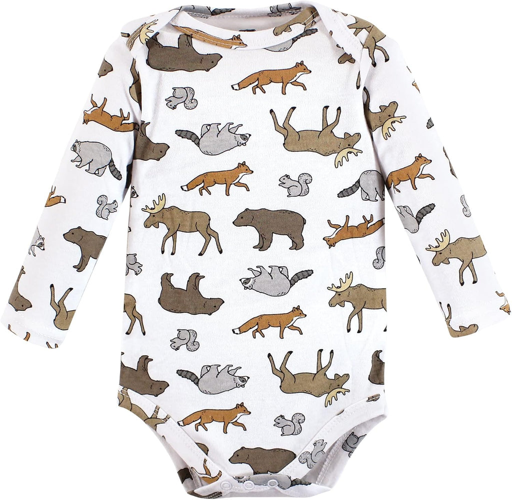 baby-boys Cotton Long-sleeve Bodysuits 3-pack
