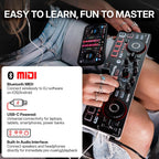MixTrack Go Compact Bluetooth DJ Controller with Stems Control | 2-Deck DJ Mixer, for Beginners & Mobile DJs, Smart