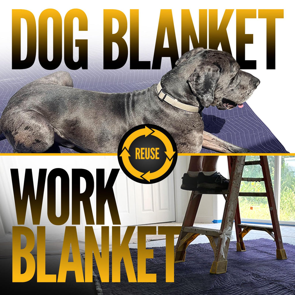 Moving Blankets 80"x72" MBMEGA85 Mega Mover, (85 lb/doz Weight), Professional Quilted Large Moving Blankets