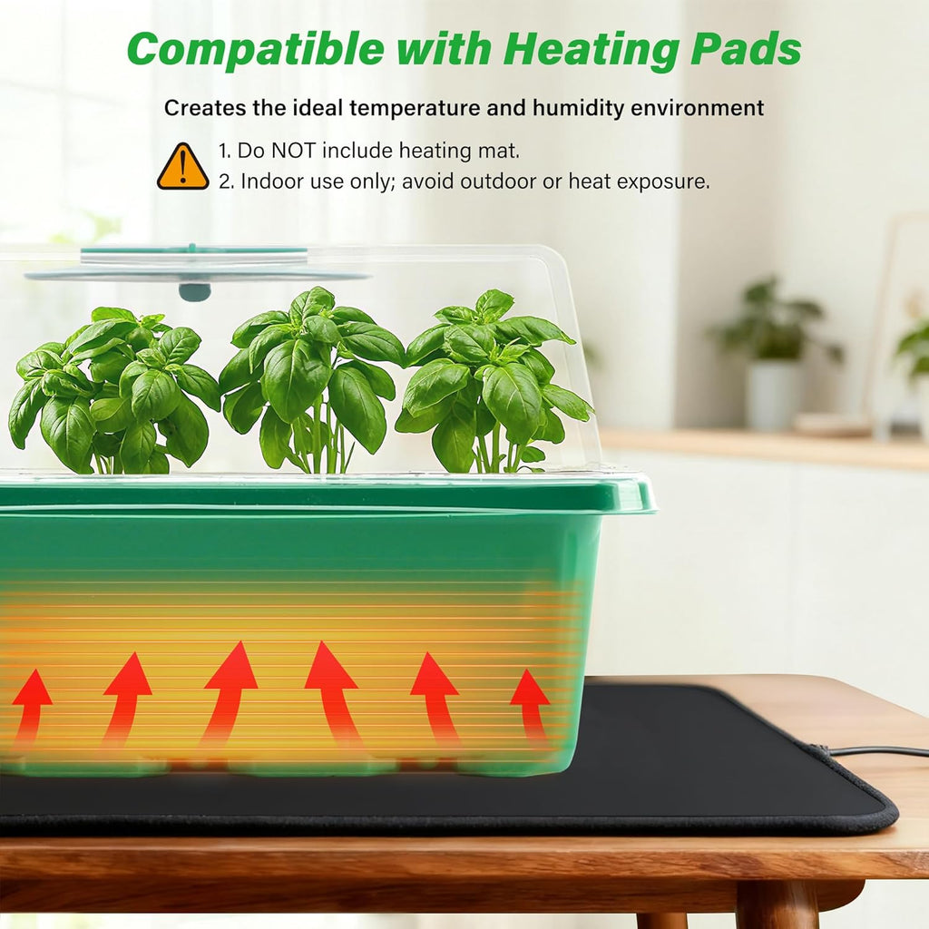 5-Pack Seed Starter Trays, Seed Starter Kit with Adjustable Humidity Dome and Base Indoor Greenhouse Mini Propagator