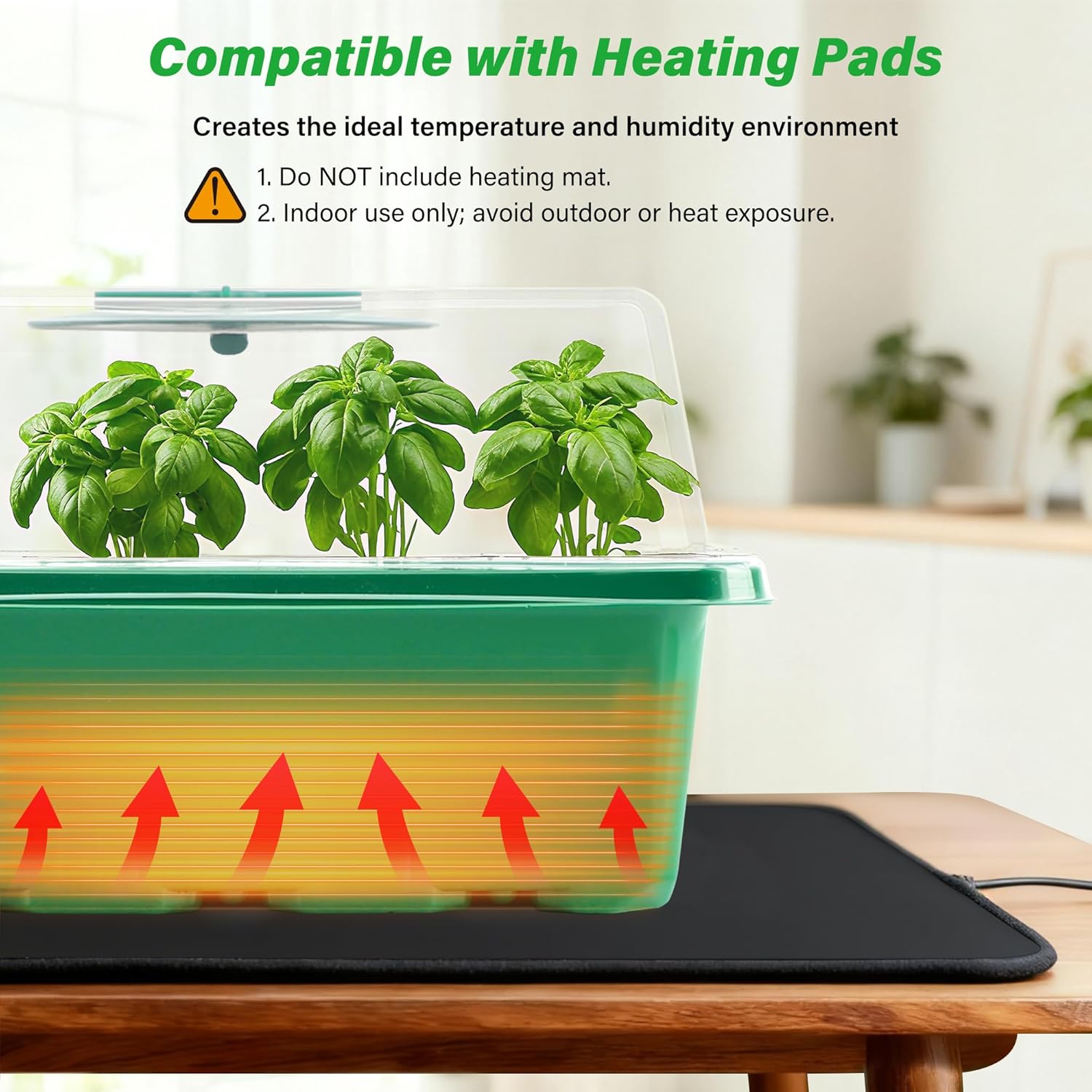 5-Pack Seed Starter Trays, Seed Starter Kit with Adjustable Humidity Dome and Base Indoor Greenhouse Mini Propagator