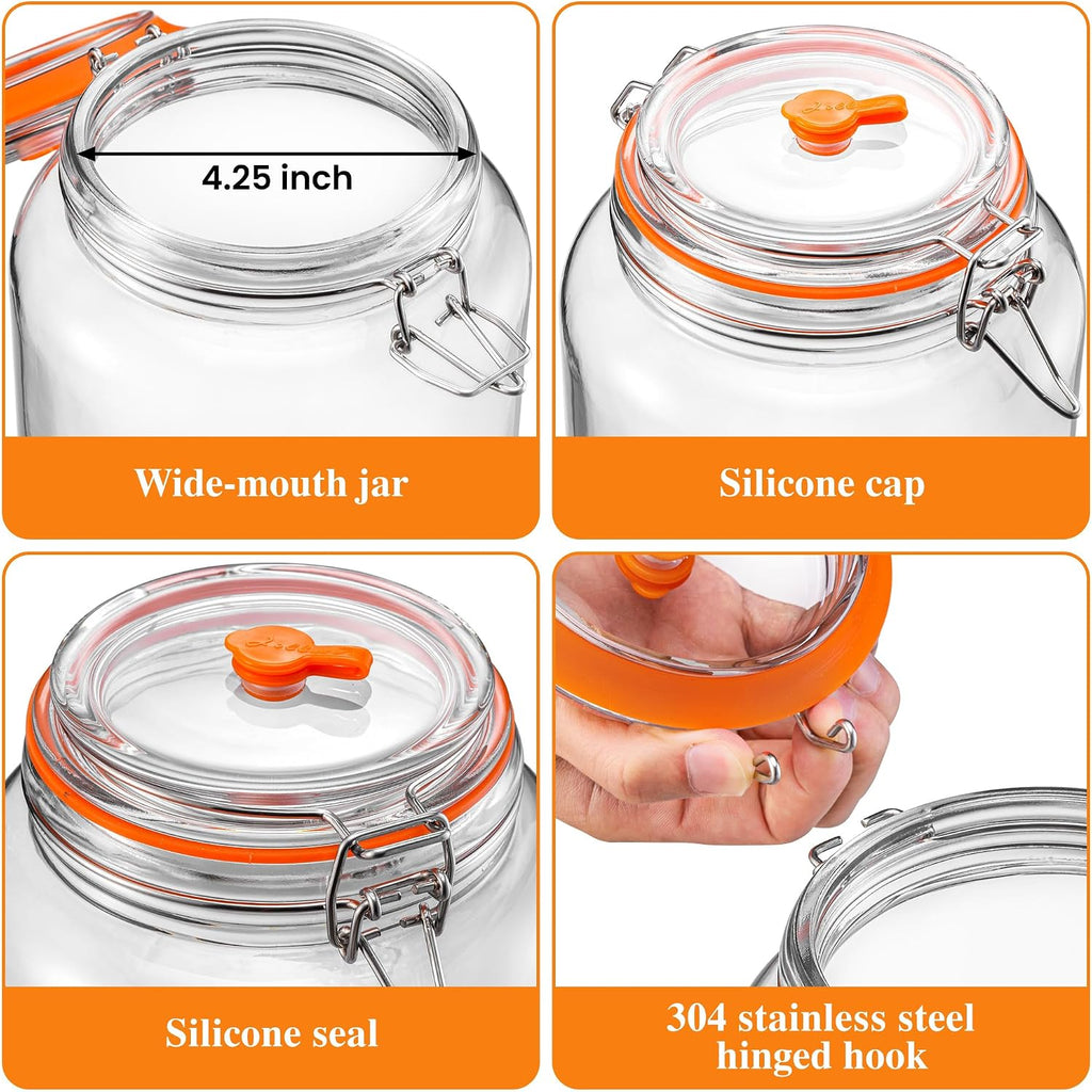 1 Gal Fermentation Kit, Jars, Weights & Airlocks, 2 Pack | Perfect for Sauerkraut, Kimchi, Kombucha and Pickles