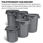 BRUTE Trash Can, Gray, 10-Gal, Pack of 6