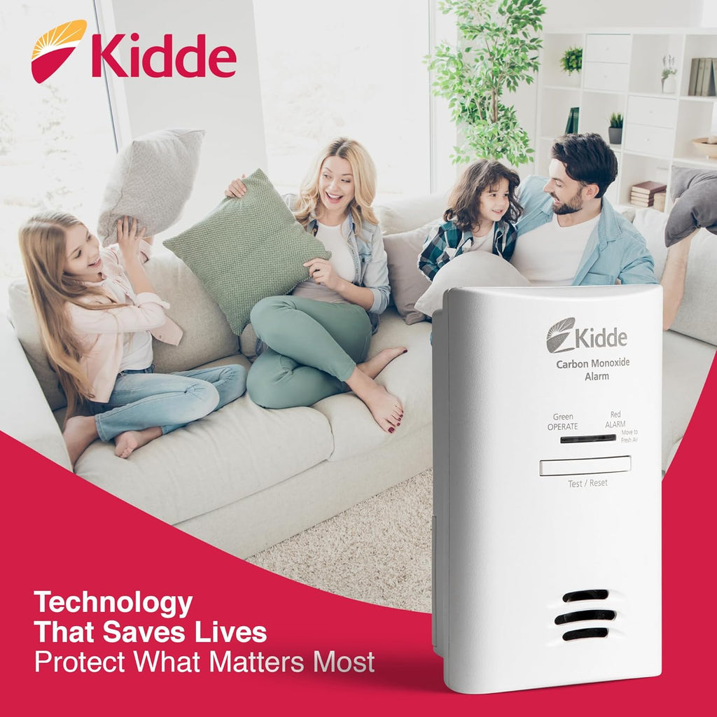 Carbon Monoxide Detector, Plug-in Carbon Monoxide Detector with AA Battery Backup, 85 dB Alarm, LED Status Light