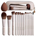 14 Pcs Makeup Brushes Set with 1 Pcs Makeup Sponge – Essential Foundation Powder Concealers, Eye Shadows, Blush