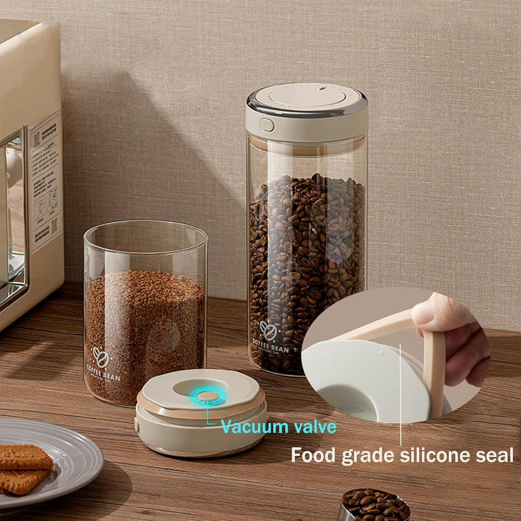 Coffee Bean Storage Container with One-way Valve Airtight Lid Date Tracker for Coffee and More Food Fresh and