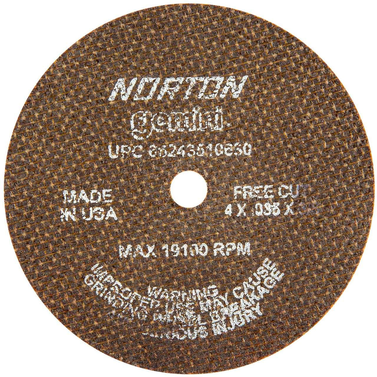 Norton 66243510630 E2279811 4"x.035"x3/8" Gemini Cutoff Wheel Free