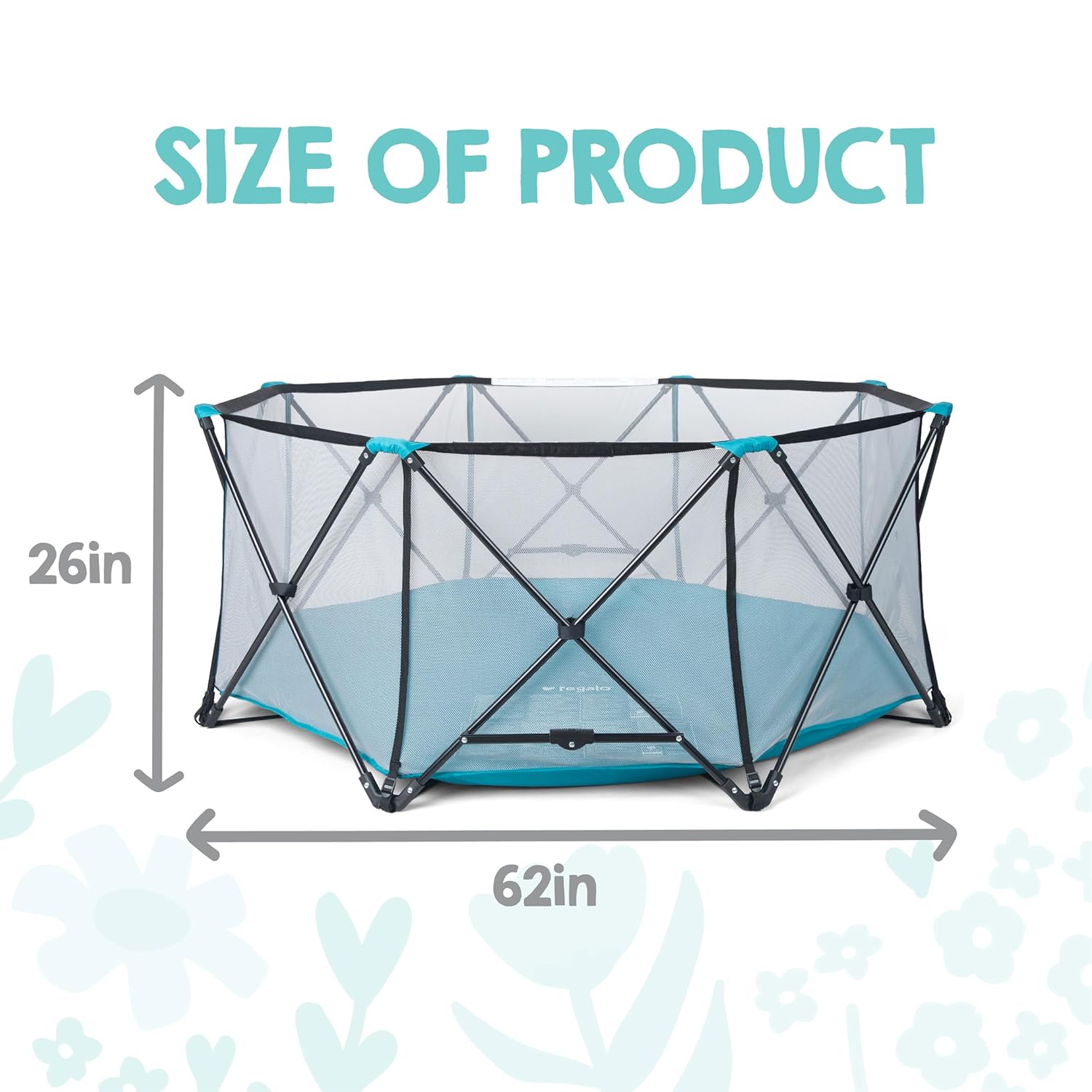 Safety My Play Deluxe Extra Large Baby Playpen & Portable Play Yard, Foldable 8-Panel Indoor Outdoor Playpen for