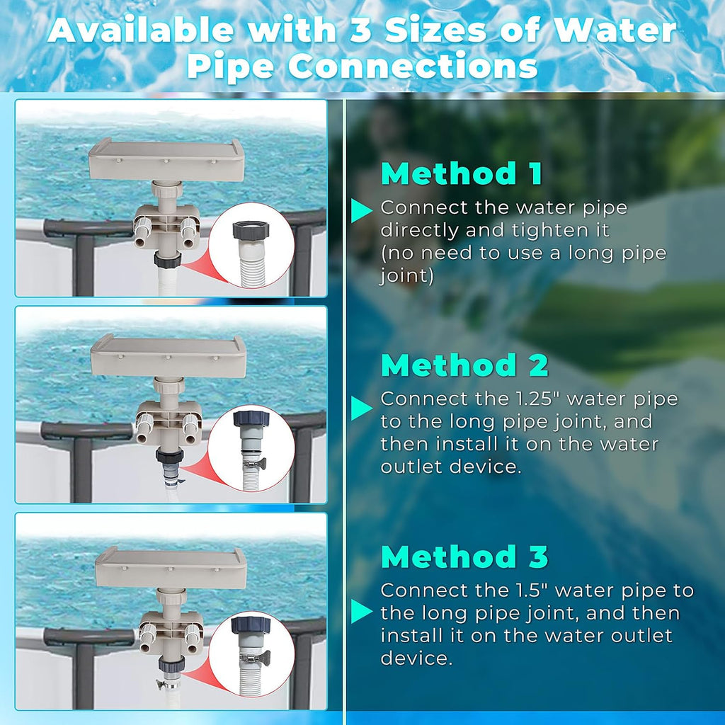 LED Pool Fountain Waterfall for Above Ground Pools, 7 Different Lighting Colors, Smooth Flowing Pool Waterfall