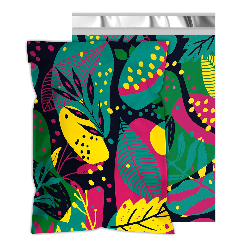 Poly Mailers 12x15.5 Inch, 50 Pack, Tropical Self-Seal Shipping Bags