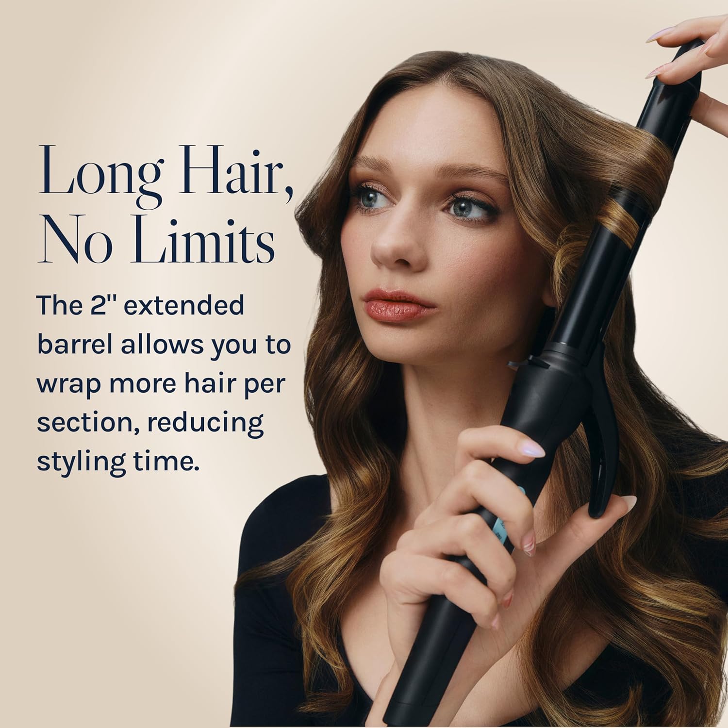 Long Barrel Curling Iron, Moisture Heat Technology & NanoIonic MX | Versatile Curling Styler with Longer Barrel for