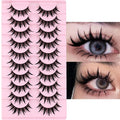 10 Pairs Manga lashes Cosplay Eyelashes Wet Look Japanese Style Makeup 16mm Thick Mink Eyelash Extension Masquerade