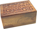 Floral Engraved Handcarved Cremation Urns For Human Ashes Adult Male Female Wooden Decorative Urn Burial Casket For