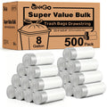 8 Gallon Trash Bags with Drawstring, 500 Count