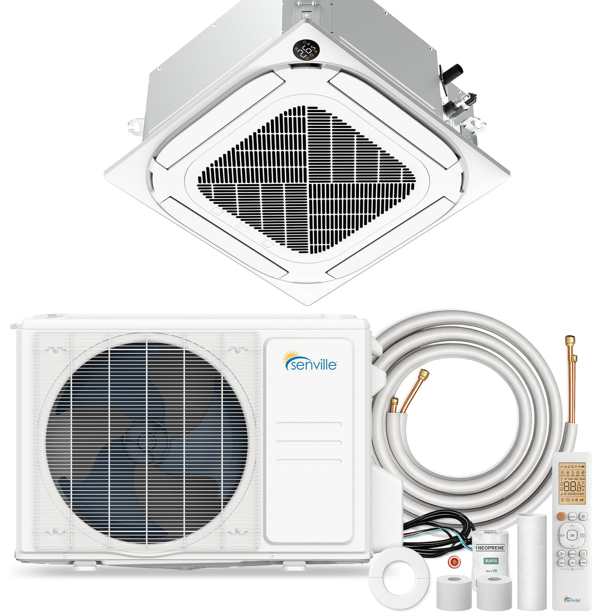 Ceiling Cassette Mini Split AC/Heating System, Inverter, 18000 BTU