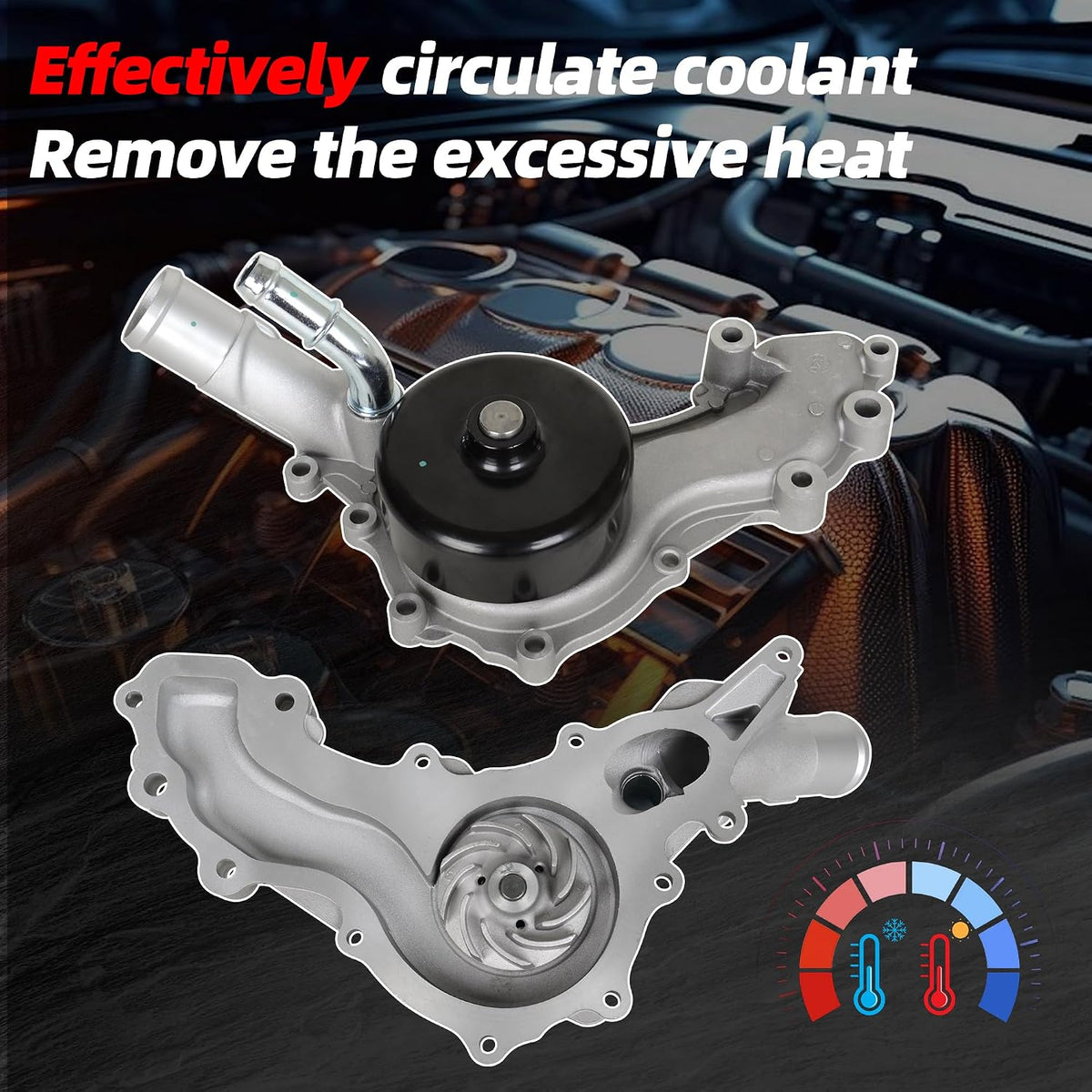 Gmb 1204450 Water Pump for Ram 1500, Dodge, Jeep - Replaces AW6169, 5184498AD