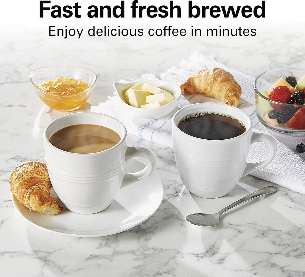 The Scoop Single Serve Coffee Maker & Fast Grounds Brewer for 8-14oz. Cups, Brews in Minutes, Black (47620), Next Gen