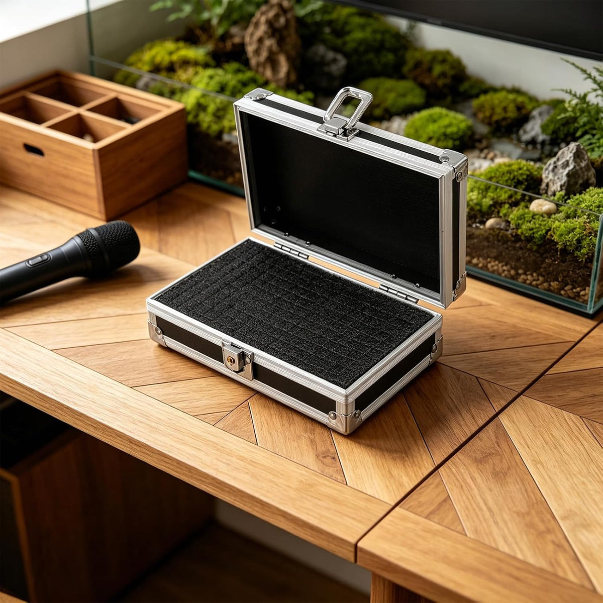 7-inch Aluminum Alloy Protective Case with Foam Insert Lockable Briefcase