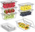 1/4 4'' 6 Pack Plastic Food Pans With Lids