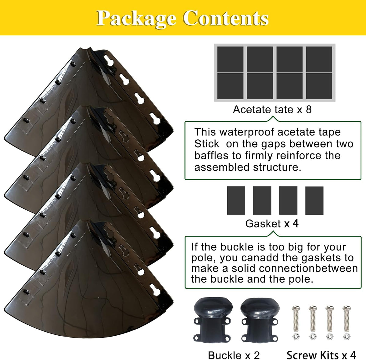 19 Inch Wide Black Squirrel Baffle for Bird Feeder Pole,Squirrel Proof for Outdoor Pole Mount Bird House Guard for