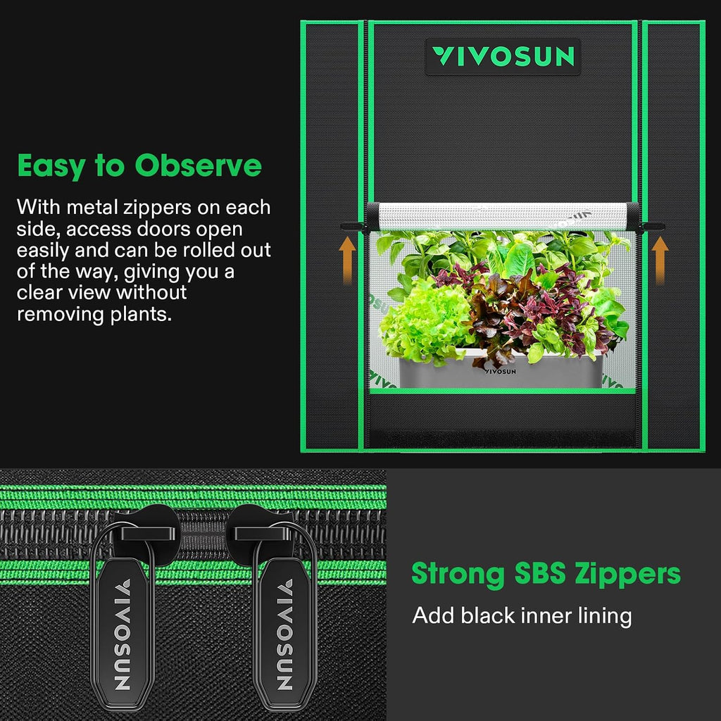 Small Grow Tent for Aerogarden 20"x14"x21" Mylar Tent | Sealed Bottom Design, Mesh Ventilation Window, Highly