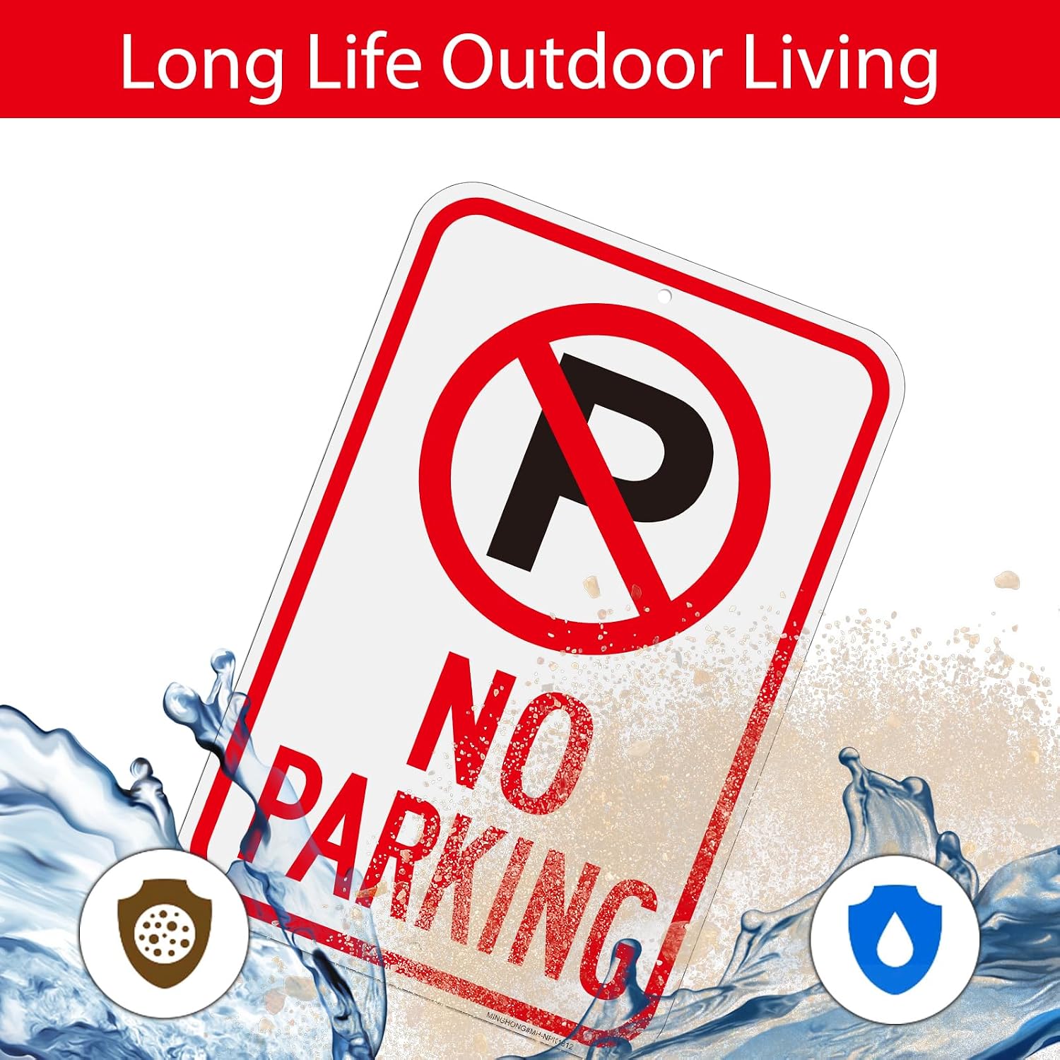 Large No Parking Sign-4 Pack 12" x 18" Aluminum No Parking with Symbol Signs, Reflective, UV Protected, Rust Free